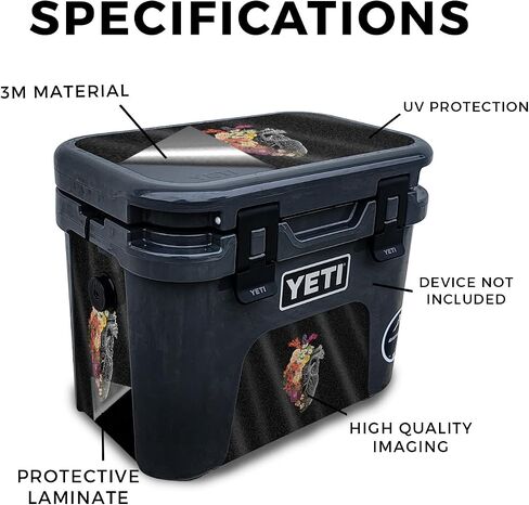 غلاف لامع لامع متوافق مع مبرد Yeti Roadie 15 الصلب - قلب زنبركي - غطاء لاصق واقٍ من الفينيل 3M ممتاز - سهل الاستخدام | صُنع في الولايات المتحدة الأمريكية بواسطة MightySkins in Kuwait