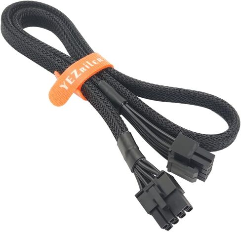 كابل وحدة المعالجة المركزية لوحدات PSU الموسمية، PCIe 8 Pin Male إلى CPU 8 Pin (4+4 قابل للفصل) محول طاقة اللوحة الأم EPS-12V ذكر بأكمام 25 بوصة (63 سم) in Kuwait