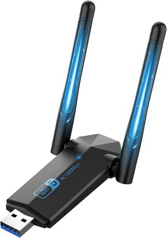 USB WiFi Adapter，1300Mbps USB 3.0 WiFi Adapter Dual Band 5G/2.4G Wireless WiFi Adapter for Desktop PC WiFi Dongle 2 x 5dBi Adapter for Laptop Windows 11/10/8/7/Vista/XP, Mac OS in Saudi Arabia