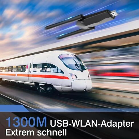 USB WiFi Adapter，1300Mbps USB 3.0 WiFi Adapter Dual Band 5G/2.4G Wireless WiFi Adapter for Desktop PC WiFi Dongle 2 x 5dBi Adapter for Laptop Windows 11/10/8/7/Vista/XP, Mac OS in Saudi Arabia