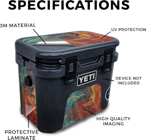 Carbon Fiber Skin Compatible with Yeti Roadie 15 Hard Cooler - Patriot - Premium 3M Vinyl Protective Wrap Decal Cover - Easy to Apply | Crafted in The USA by MightySkins in Saudi Arabia