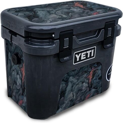 Carbon Fiber Skin Compatible with Yeti Roadie 15 Hard Cooler - Patriot - Premium 3M Vinyl Protective Wrap Decal Cover - Easy to Apply | Crafted in The USA by MightySkins in Saudi Arabia