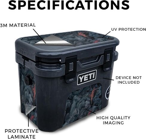 Carbon Fiber Skin Compatible with Yeti Roadie 15 Hard Cooler - Patriot - Premium 3M Vinyl Protective Wrap Decal Cover - Easy to Apply | Crafted in The USA by MightySkins in Saudi Arabia
