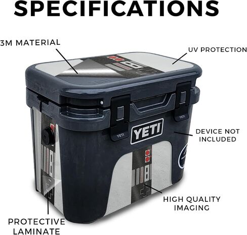 Carbon Fiber Skin Compatible with Yeti Roadie 15 Hard Cooler - Patriot - Premium 3M Vinyl Protective Wrap Decal Cover - Easy to Apply | Crafted in The USA by MightySkins in Saudi Arabia
