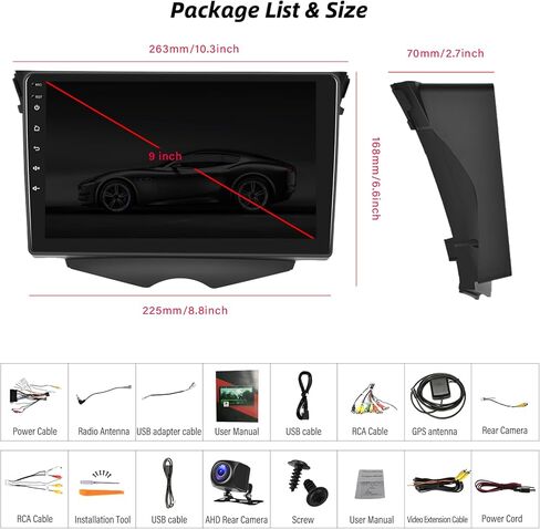 [2+32G] Android 13 Car Stereo for Hyundai Veloster 2011-2015 with Wireless Carplay&Android Auto,9 Inch Car Radio with Mirror Link Bluetooth FM/RDS WiFi GPS Navigation SWC Dual USB+AHD Backup Camera in Saudi Arabia
