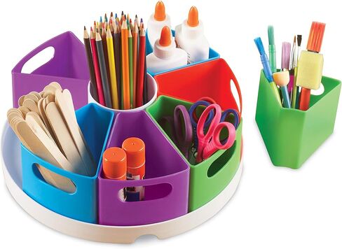 Learning Resources Create-a-Space Storage Center, 10 Piece set - Desk Organizer for Kids, Art Organizer for Kids, Crayon Organizer, Homeschool Organizers and Storage in Kuwait