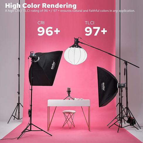 Godox LA200BI 210W Bi-Color Daylight Light, Studio Light with Bowens Mount, 2800K-6500K, High CRI/TLCI: 96+/97+, 0%-100% Adjustable Light, 11 Light Effect, App Control, Led Video Light in Saudi Arabia