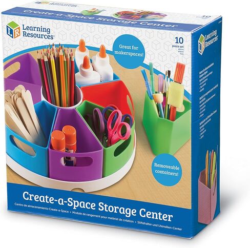 Learning Resources Create-a-Space Storage Center, 10 Piece set - Desk Organizer for Kids, Art Organizer for Kids, Crayon Organizer, Homeschool Organizers and Storage in Kuwait