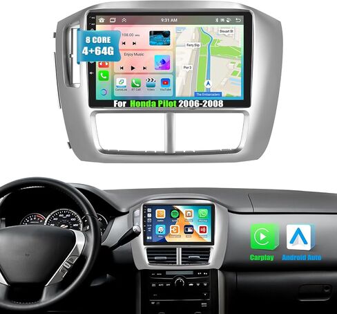 2G+64G Android 13 Car Stereo for Honda Pilot 2006-2008 with Wireless Apple Carplay Android Auto,9'' Touchscreen Honda Pilot Car Radio with GPS Navigation,Bluetooth,WiFi/FM/RDS Radio,SWC+Backup Camera in Saudi Arabia