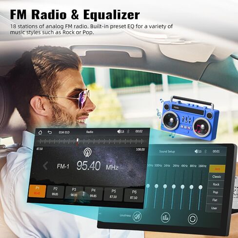 راديو سيارة أحادي الدين مقاس 9 بوصات مع Apple CarPlay وAndroid Auto اللاسلكي، وستيريو سيارة بشاشة تعمل باللمس مع كاميرا احتياطية، وأجهزة استقبال صوت بلوتوث، ووصلة مرآة، ووحدة رئيسية، وFM، وميكروفون، ومشغل وسائط متعددة in Saudi Arabia