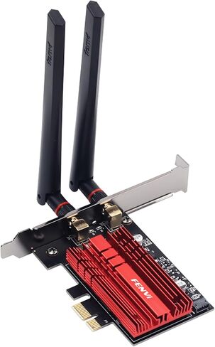 بطاقة WiFi 6 PCIe WiFi مع BT 5.2، ومحول الشبكة اللاسلكية AX3000R لأجهزة الكمبيوتر المكتبية، نطاق مزدوج 2.4 جيجا هرتز/5 جيجا هرتز، يصل إلى 3000 ميجابت في الثانية، مع هوائي وقوس منخفض المستوى، يدعم Win 11/10 (64 بت) in Kuwait