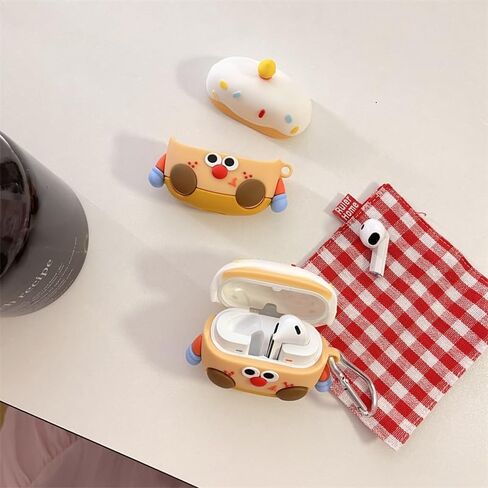 حافظة لهاتف Samsung Galaxy Buds 3 وGalaxy Buds 3 Pro مع حلقة تسلق، غطاء حماية مقاوم للصدمات للشحن من السيليكون مع تصميم جلد كرتوني لرجل وامرأة في سن المراهقة (CandleCake) in Saudi Arabia