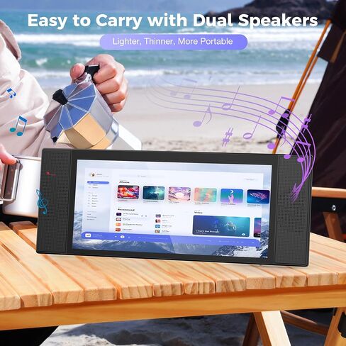 شاشة Kwumsy المحمولة 12.3 بوصة - شاشة L1S للسفر شاشة كمبيوتر رفيعة للغاية FHD IPS 600CD/㎡ موسع شاشة خارجية مع حامل قابل للطي لأجهزة الكمبيوتر المحمول Windows Macbook Linux PC PS4/5 in Saudi Arabia