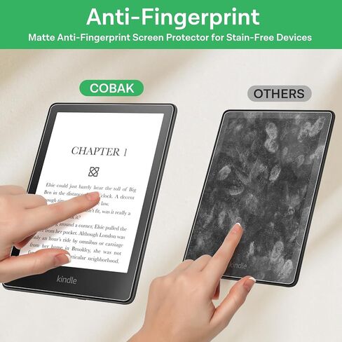 CoBak 4 Pack Anti-Glare Matte Screen Protector for 6.8" Kindle Paperwhite, Kobo Aura H2O Edition 2 - High Clarity, Fingerprint Resistance - PET Film in Saudi Arabia