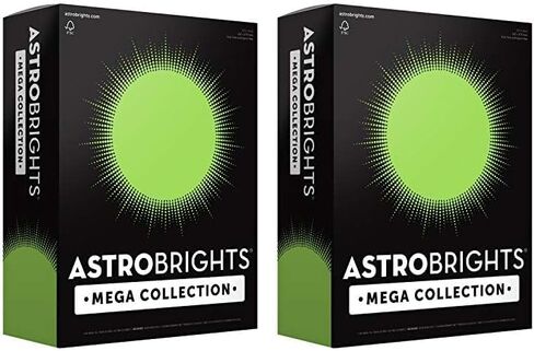 مجموعة Astrobrights Mega، بطاقات ملونة، أخضر ليموني ساطع، 320 ورقة، 65 رطل/176 جرامًا للمتر المربع، 8.5 بوصة × 11 بوصة - المزيد من الأوراق! (91698) in Kuwait