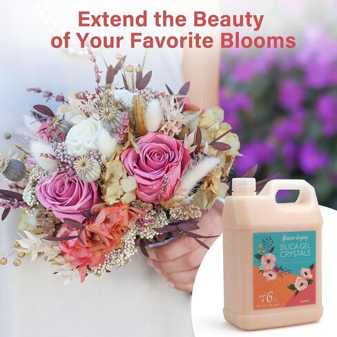 LotFancy Silica Gel Flower Drying, 6 LBS Reusable Color Indicating Silica Crystals for Wedding Bouquet Preservation, Resin Art, DIY Crafts in Saudi Arabia