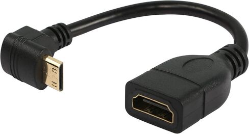 RIIEYOCA Mini HDMI Cable 15cm,Mini HDMI Male to HDMI Female Adapter, Support 1080P Full HD,3D, for Tablet, Camera, Graphics Card, Black(R) in Saudi Arabia