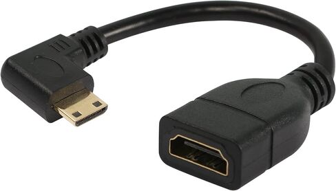 RIIEYOCA Mini HDMI Cable 15cm,Mini HDMI Male to HDMI Female Adapter, Support 1080P Full HD,3D, for Tablet, Camera, Graphics Card, Black(R) in Saudi Arabia
