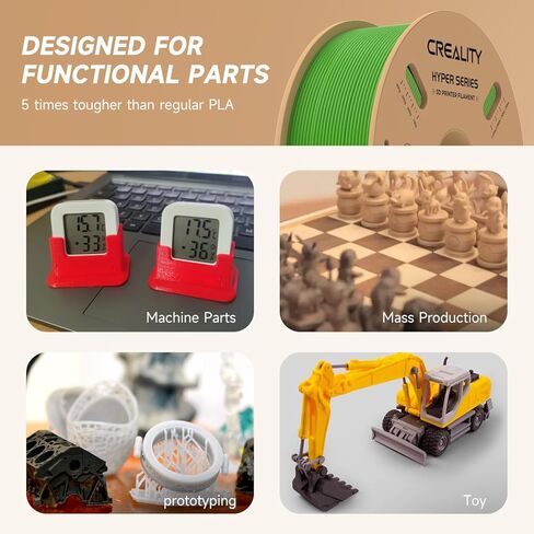 خيوط Creality Hyper PLA 1.75 مم أبيض وأسود 2 كجم، 30-600 مم/ثانية خيوط طابعة PLA ثلاثية الأبعاد عالية السرعة، عبوتان بكرة 1 كجم (2.2 رطل) PLA، دقة الأبعاد +/-0.02 مم، تناسب معظم طابعات FDM ثلاثية الأبعاد in Kuwait