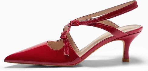 Coutgo Womens Slingback Kitten Heels Pointed Toe Criss Cross Pumps Buckle Office Dress Shoes in Saudi Arabia