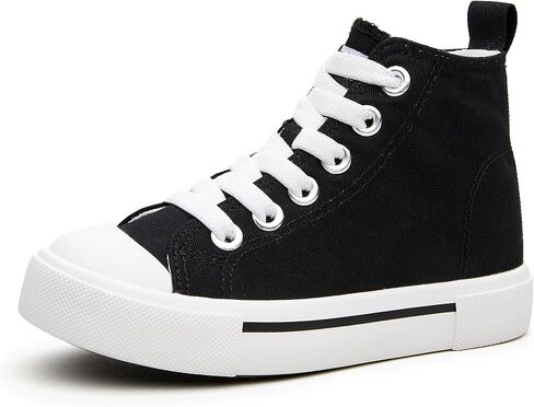 Girls and Boys Canvas Mid-Top Sneakers with Elastic Closure and Comfort Insole in Saudi Arabia