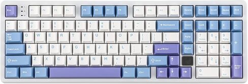 لوحة مفاتيح سلكية للألعاب من سبائك الألومنيوم LEOBOG Hi98، لوحة مفاتيح مخصصة قابلة للتبديل بنسبة 98%، لوحة مفاتيح ميكانيكية مثبتة على حشية قابلة للبرمجة مع لوحة FR4، NKRO، RGB لنظام Win/Mac/Linux (أبيض) in Kuwait