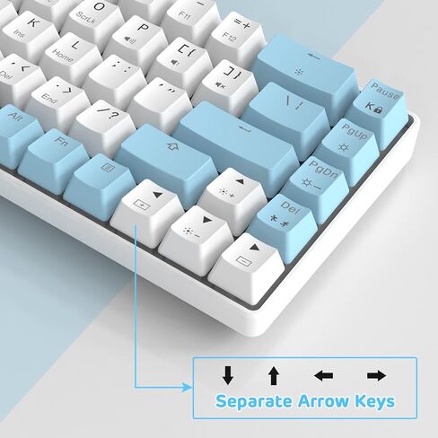 MANBASNAKE MK14 60% Mechanical Gaming Keyboard, Compact 68 Keys Mini Wired Office Keyboard, Anti-ghosting Mechanical Red Switches RGB Gaming Keyboard for Laptop/PC Gamer in Saudi Arabia