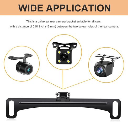 B-Qtech Car Rear View Camera License Plate Bracket, Back Up Camera License Plate Frame, Universal Car Dash Cam Mirror Camera Metal Bracket, Reverse Rear View Backup Camera Kit in Saudi Arabia