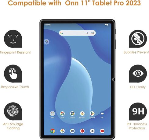 واقي شاشة مكون من عبوتين متوافق مع Onn 11 بوصة Tablet Pro 2023، [وضوح عالي الدقة] [9 صلابة] بديل لطبقة الزجاج المقوى المضادة للخدش لجهاز Onn Pro 11 بوصة 2023 in Kuwait