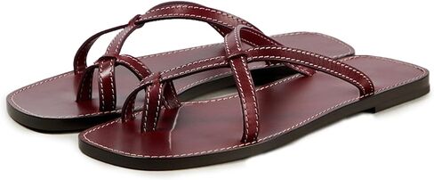 Crisscross Straps Toe Ring Flat Sandals Square Toe Strappy Sandals in Saudi Arabia