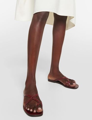 Crisscross Straps Toe Ring Flat Sandals Square Toe Strappy Sandals in Saudi Arabia