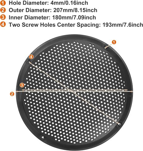 ACROPIX 8 Inch Universal Speaker Grills Cover Mesh Guard Protective Case Black - Pack of 4 in Saudi Arabia