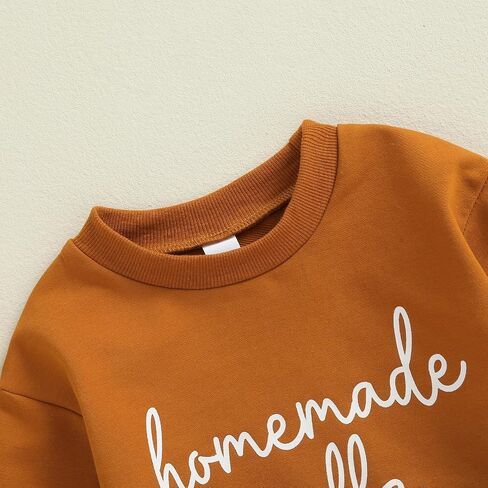 Pudcoco Baby Boys Girls Thanksgiving Outfit Homemade Rolls Bubble Sweatshirt Romper Bodysuit Fall Clothes in Saudi Arabia
