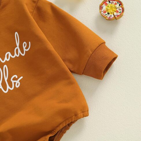 Pudcoco Baby Boys Girls Thanksgiving Outfit Homemade Rolls Bubble Sweatshirt Romper Bodysuit Fall Clothes in Saudi Arabia