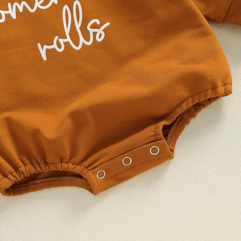 Pudcoco Baby Boys Girls Thanksgiving Outfit Homemade Rolls Bubble Sweatshirt Romper Bodysuit Fall Clothes in Saudi Arabia
