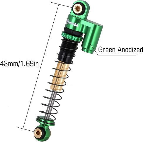 INJORA 43mm Shocks Aluminum Threaded Tele Absorber Damper Upgrades Parts Accessories for Axial SCX24 Bronco Gladiator Deadbolt JLU C10 (Grey) in Saudi Arabia