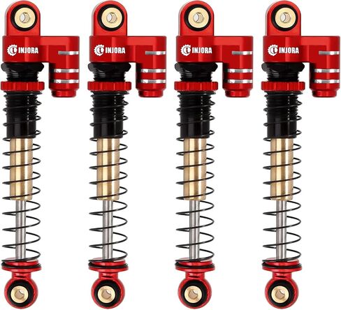 INJORA 43mm Shocks Aluminum Threaded Tele Absorber Damper Upgrades Parts Accessories for Axial SCX24 Bronco Gladiator Deadbolt JLU C10 (Grey) in Saudi Arabia