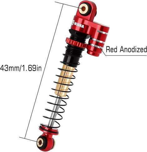 INJORA 43mm Shocks Aluminum Threaded Tele Absorber Damper Upgrades Parts Accessories for Axial SCX24 Bronco Gladiator Deadbolt JLU C10 (Grey) in Saudi Arabia