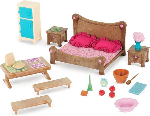 Li’l Woodzeez – Living Room & Nursery Set – 23Pcs Miniature Dollhouse Furnitures & Accessories – Pretend Play – Gift Toy for Kids 3 Years + in Saudi Arabia