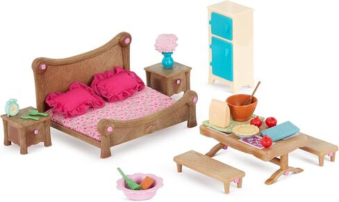 Li’l Woodzeez – Living Room & Nursery Set – 23Pcs Miniature Dollhouse Furnitures & Accessories – Pretend Play – Gift Toy for Kids 3 Years + in Saudi Arabia