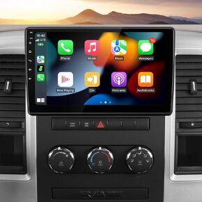 Car Radio for Dodge Ram 1500 2500 3500 2009 2010 2011 2012 Stereo Radio Replacement HD Touch Screen Upgrade 8Core 4+32G with Wireless carplay Android Auto AHD Backup Camera 4G WiFi SWC