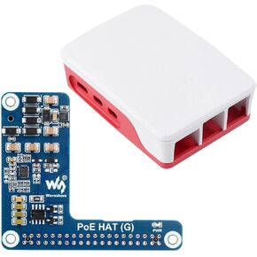 Waveshare PoE HAT (G), Compatible with Raspberry Pi 5, 5V 5A Output, Stable Performance, Supports 802.3af/at Network Standard, Power Over Ethernet HAT (G), Comes with a Raspberry Pi 5 Official Case