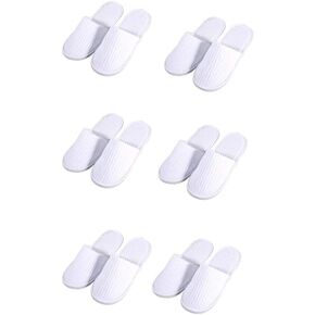 6 Pairs Spa Slippers, Non-Slip Disposable, Washable, Reusable and Breathable, Unisex Indoor Slippers, Can be used for Guests, Bedroom, Bathroom, Wedding, Travel and More!