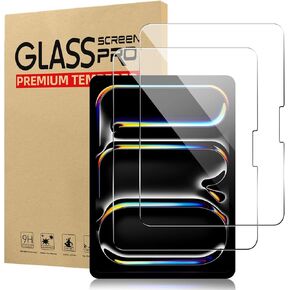 TSQQST-2 Pack New iPad Pro 13 Inch M4 2024 Screen Protector, HD Clear 9H Tempered Glass Film with Face ID & Apple Pencil Pro Compatible, High Sensitivity Case Friendly, for iPad Pro 7th Generation 13"