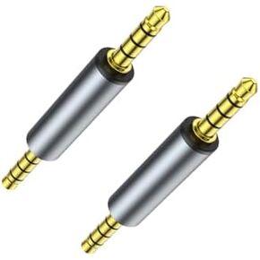 2 Pack 3.5mm Female to Female Audio Adapter，3.5mm 1/8" TRRS Stereo Adapter 3.5mm Stereo Plug Male Coupler Gold Plated Connectors, for Mobile Phones,Tablets,Car Audio,Speakers (F to F)