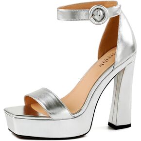 Women's square toe open toe high heels, thick sole platform, fashionable square root ankle strap, thick heel sandals, sexy dress, party shoes