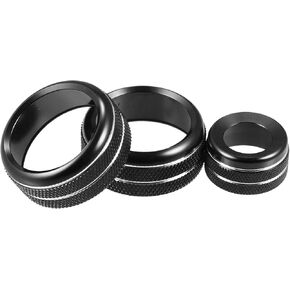 Car Console AC Audio Volume Knob Ring Cover for BMW F20 F22 F30 F31 F32 F33 F80 F82 F87 1 2 3 3GT 4 Series Silver Tone (Set of 3)