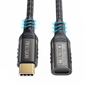 USB c Extension Cable 16.5ft/5M, USB Extension Cable Long,Male to Female Extender Braided Data Cord,USB Type c Extension Cable 100w PD Fast Charging 20 Gbps,Female Phone Extension Cord;