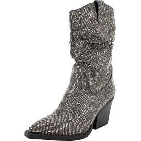 Very G Women’s Kady Slouch Boot - Fashion Mid Calf Boots with Stacked Heel, Side Zippers, and Squishy Footbed – Stylish & Comfortable Boots for Women – Special Occasions and Everyday Chic