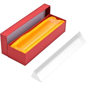 4&7 inch Optical Glass Triangular Prism for Teaching Science Light Spectrum Physics and Photo Photography Prism with Gift Box & Wipe Cloth